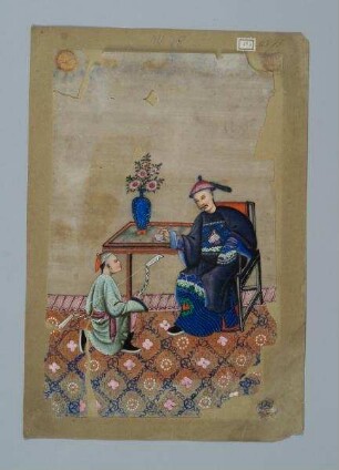 Malerei auf Reispapier (Markpapier): Mandarin und Bogenträger