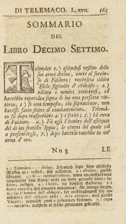 Sommario Del Libro Decimo Settimo.
