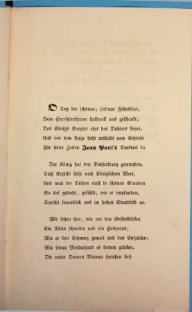 Sammlung der Reden, Lieder ... bei der Enthüllung des Standbildes von Jean Paul Friedr. Richter in Bayreuth am 14. Nov. 1841. 4
