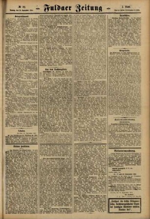 Zweite Ausgabe vom Montag, den 13. September 1915.