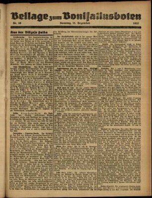 Zweite Ausgabe vom Sonntag, den 11. Dezember 1932.