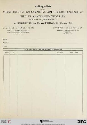 Auftrags-Liste