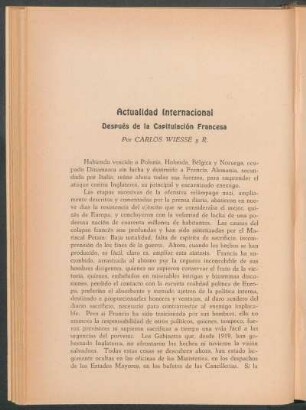 Actualidad international - Después de la capitulación francesa