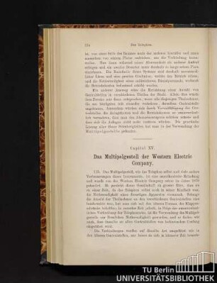 Capitel XV. Das Multipelgestell der Western Electric Company.