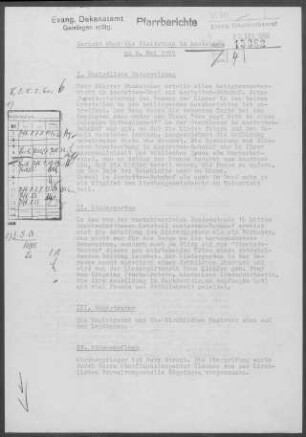 Amstetten: Visitationsbericht mit Pfarrbericht 1959