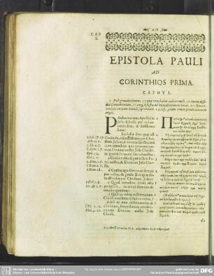 Epistola Pauli Ad Corinthios Prima