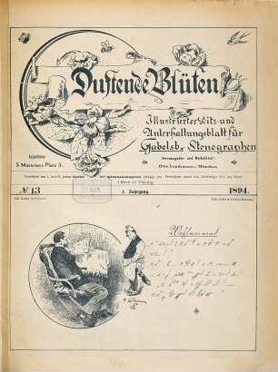 Duftende Blüten : illustriertes Witz- und Unterhaltungsblatt für Gabelsb. Stenographen. 1894