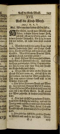 XVII. Auff die Kirch-Weyh.