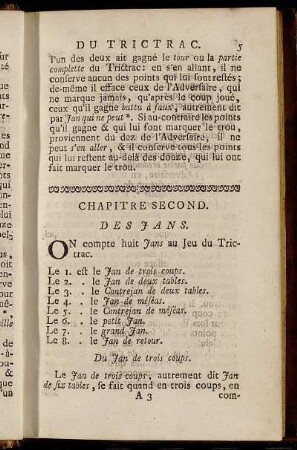 Chapitre Second. Des Jans