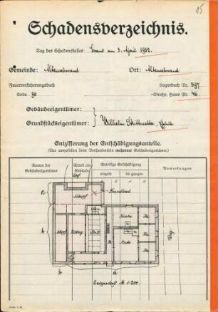 Brand in Altenschwand am 3. April 1932