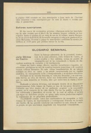 Señores suscriptores