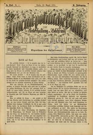 8. Lief. Nr. 4. Berlin, 22. August 1874. 2. Jahrgang.