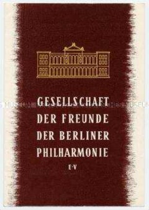 Prospekt der Gesellschaft der Freunde der Berliner Philharmonie mit Veranstaltungsprogramm