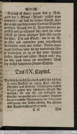 Das IIX. Capitel