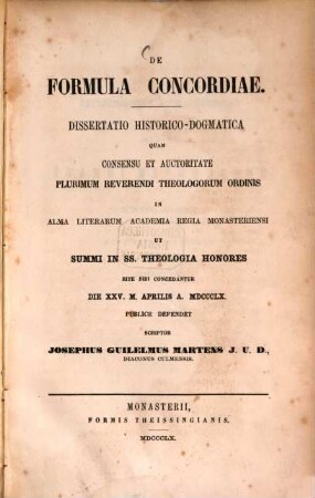 De formula concordiae : (Münsterer Diss.)
