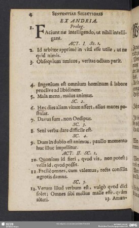 Sententiae Selectiores Terentii