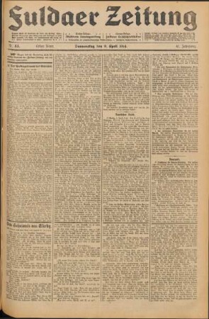 Ausgabe vom Donnerstag, den 09. April 1914.