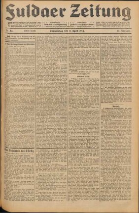 Ausgabe vom Donnerstag, den 09. April 1914.