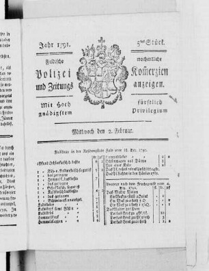 5tes Stück., Ausgabe vom 2. Februar 1791