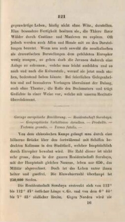 Geringe europäische Bevölkerung. - Residentschaft Surabaya. - ...