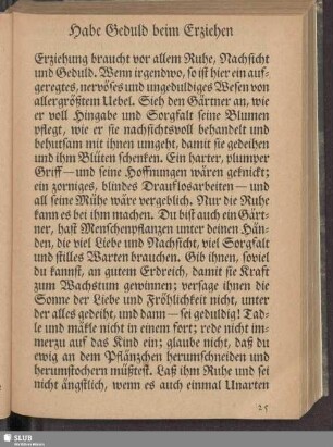 Habe Geduld beim Erziehen