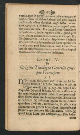 Caput IV. De Origine Theologiae Gentilis eiusque Principiis.