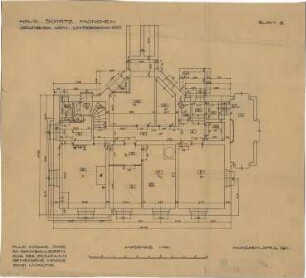 Fischer, Theodor; München - Laim; Haus Schätz - Grundriss UG