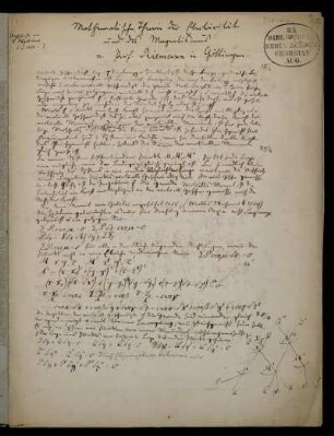 Mathematische Theorie der Electricität und des Magnetismus v. Prof. Riemann in Göttingen.