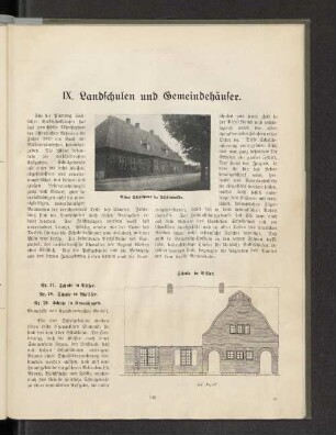 IX. Landschulen und Gemeindehäuser.