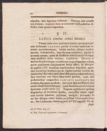 IV. Langii conatus critici botanici