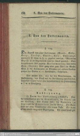 E. Von den Futtermauern