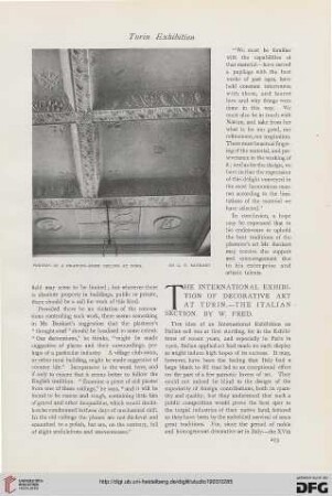 27: The International Exhibition of Decorative Art at Turin, the Italian section