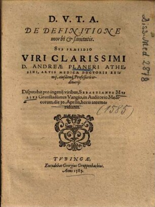 De Definitione morbi et sanitatis