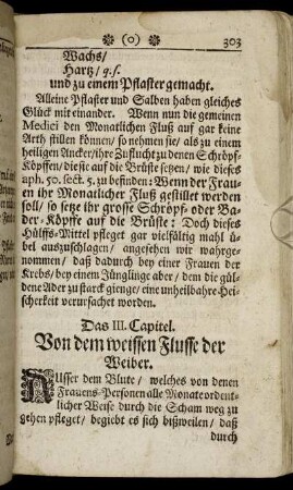 Das III. Capitel. Von dem weissen Flusse der Weiber.