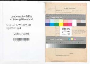 Entnazifizierung Alwine Quent , geb. 00.00.0000 (Fuhrunternehmerin)