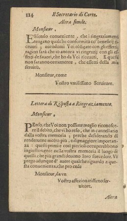 Lettera di Risposta a Ringraziamento.