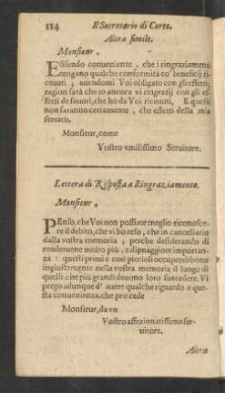 Lettera di Risposta a Ringraziamento.
