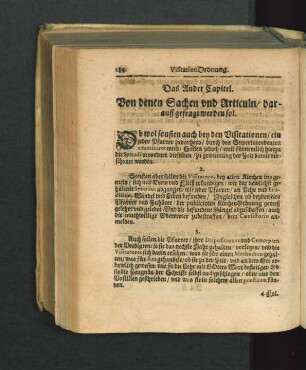Das Ander Capitel. Von denen Sachen und Articuln/ darauff gefragt werden sol.
