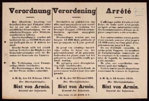 "Verordnung." Genehmigungspflicht für den öffentlichen Anschlag von Plakaten