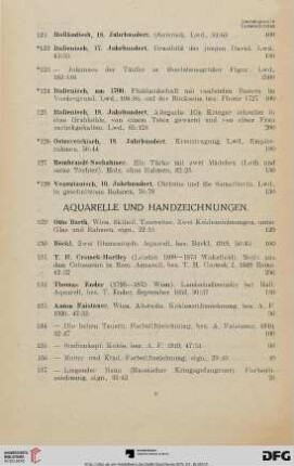 Aquarelle und Handzeichnungen (Nr. 129-173)
