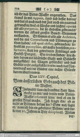 Das XXV. Capitel. Vom äusserlichen Gebrauch des Bitter-Wassers