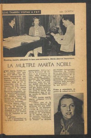 La multiple Marta Nóbile : Ellas también visitan a PBT
