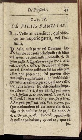 Cap. IV. De Filiis Familias.