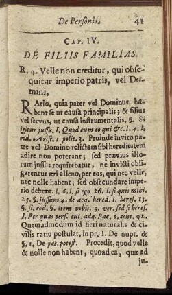 Cap. IV. De Filiis Familias.