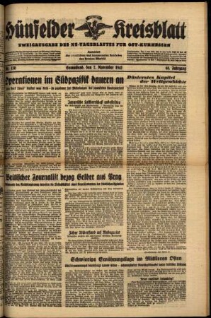 Ausgabe vom Samstag, den 07. November 1942.