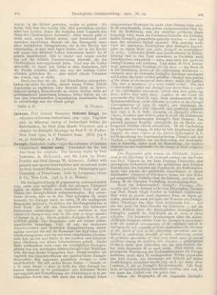 403-405 [Rezension] Zwingli, Huldreich, Selected works