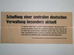 Maueranschlag mit einem Zitat aus der Erklärung von UdSSR-Außenminister Molotow auf der Pariser Außenministerkonferenz