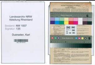 Entnazifizierung Karl Duerselen , geb. 06.04.1922 (Kaufmann)