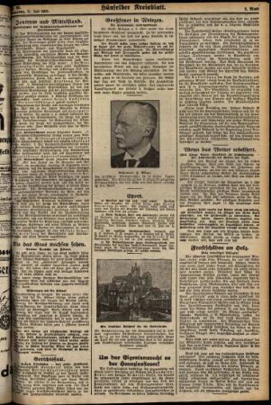 Zweite Ausgabe vom Donnerstag, den 11. Juli 1929.