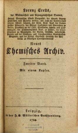 Neues chemisches Archiv. 2. 1784